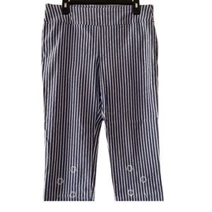 Attyre: New York Blue and White Striped Pants - 12